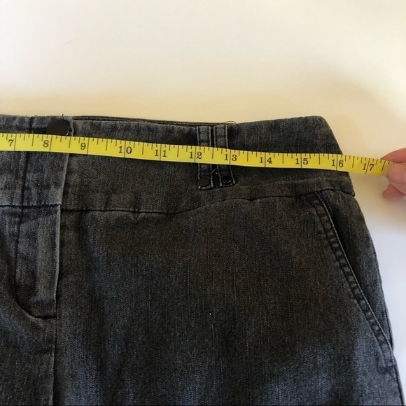 Sandro Sportswear Charcoal Gray High Rise Flare Wide Leg Capris Denim Pants Sz10 - Picture 7 of 12